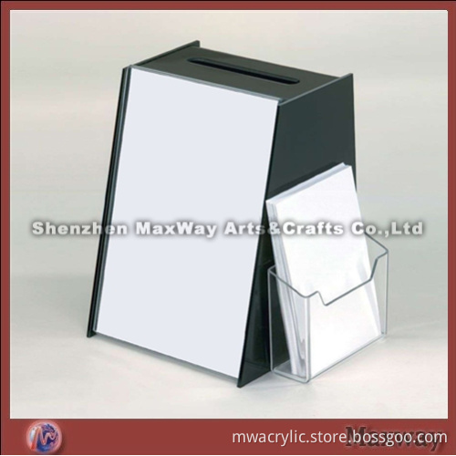 Black and White Acrylic/Plexiglass Suggestion Box for Office